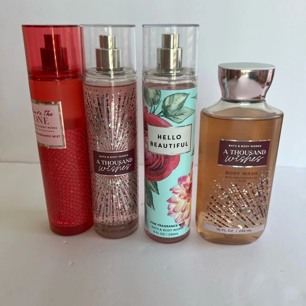 Bath & Body Works Mixed Lot (4) 1 Shower Gel, 3 Fragrance Mist, - Picture 1 of 10